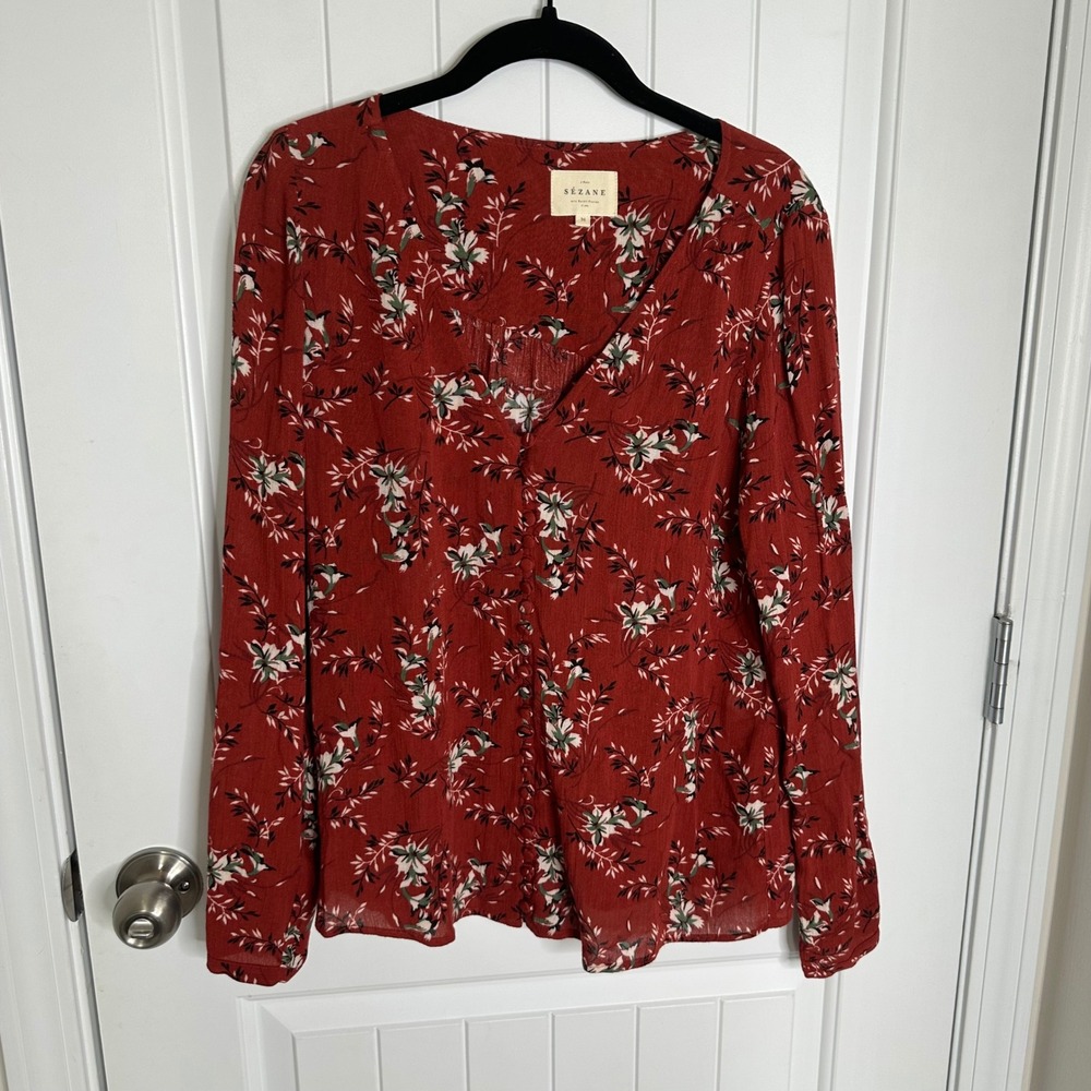 Sezane Heloise autumn floral blouse size 34 or US 4 romantic feminine boho‎ - Picture 2 of 8